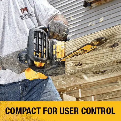 Dewalt battery operated chainsaw is compact