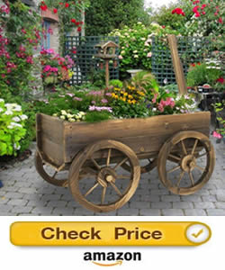 Giantex wood wagon - decorative wagons for the yard