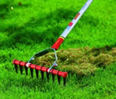 using scarifying rake - how to aerate lawn by hand