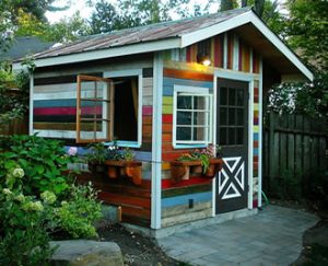 artsy colorful shed